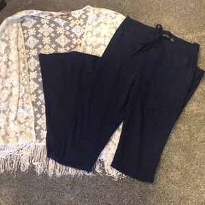Navy Flare Pants NWT